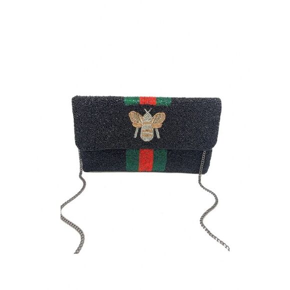 Handbags - Beaded Bee Clutch - Designer Inspired